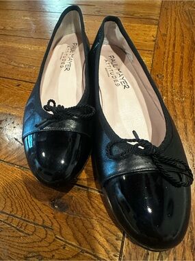 Paul Mayer Attitudes Best Cap Toe Ballet Flats Women 11B Black Patent Toe 298.00